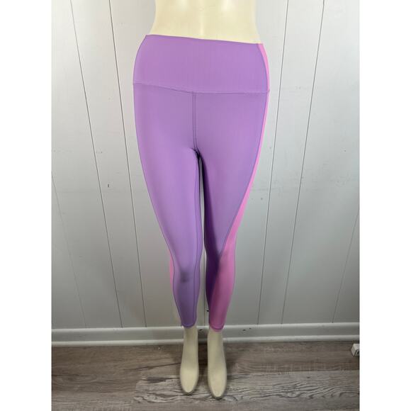 WILO The Label Ribbed Color block Pink and Purple High Rise Leggings Size M - Picture 2 of 6